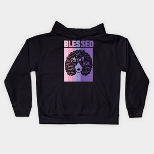 Blessed Words in Afro Christian Religious Kids Hoodie